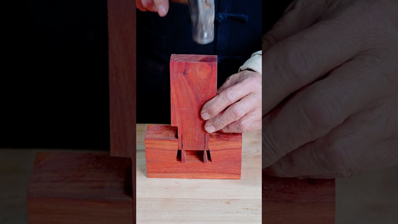一种打不来的榫卯绝户榫，见证榫卯的威力 #woodworking