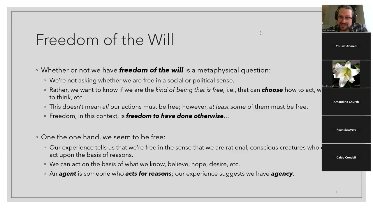 Free Will (Part I) | Mind, World, and Knowledge | Dr. Josh Redstone