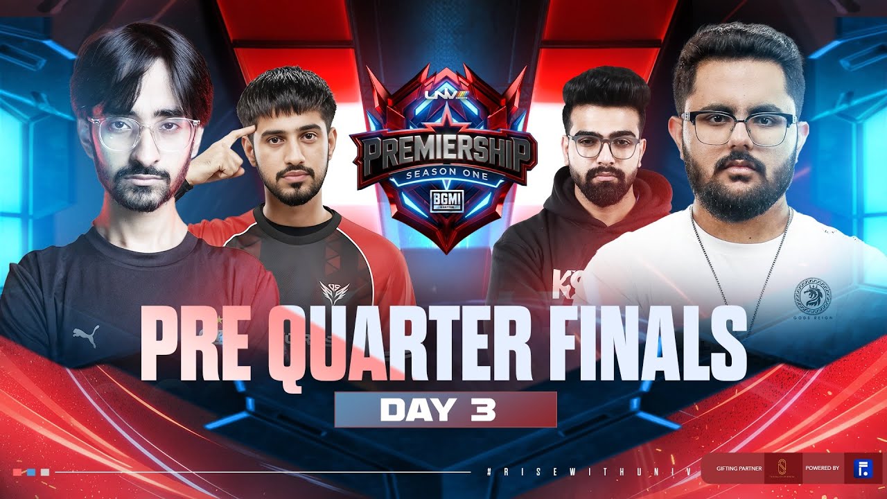 DAY 3 | PRE QUARTER FINALS | PREMIERSHIP by UNIV | ft.#orangutan #k9esports #godsreign #bgmi
