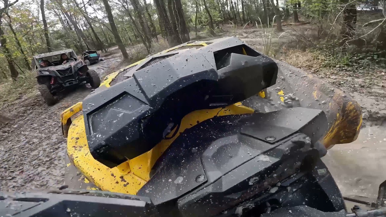 2021 can am outlander 850XMR visco4lok on 32 inch Aztex at xtreme offroad park and beach. (Part 1)
