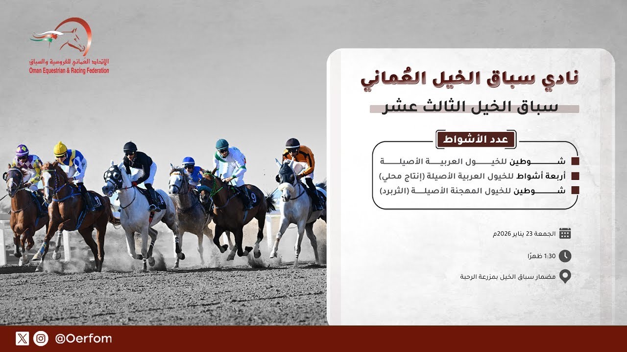 السباق الثالث عشر - الرحبة - 23/01/2026 - RACE 13 - RAHBA