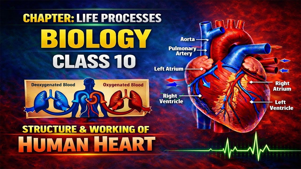 Structure and working of human heart 🩷 | Chapter Life processes (biology) | Class 10th 