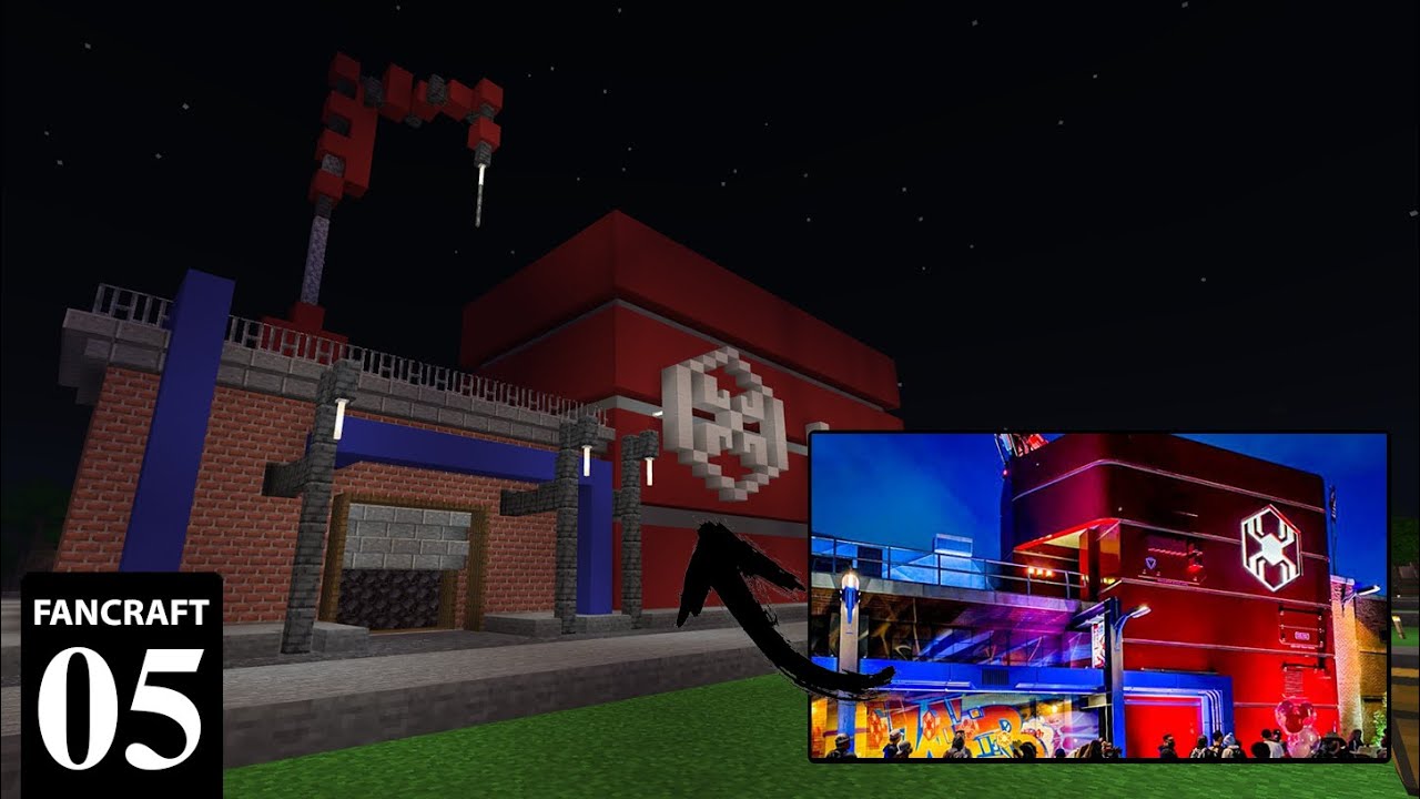 I Built the WEB Slingers building from Disneyland's Avengers Campus in MINECRAFT - FANCRAFT 05