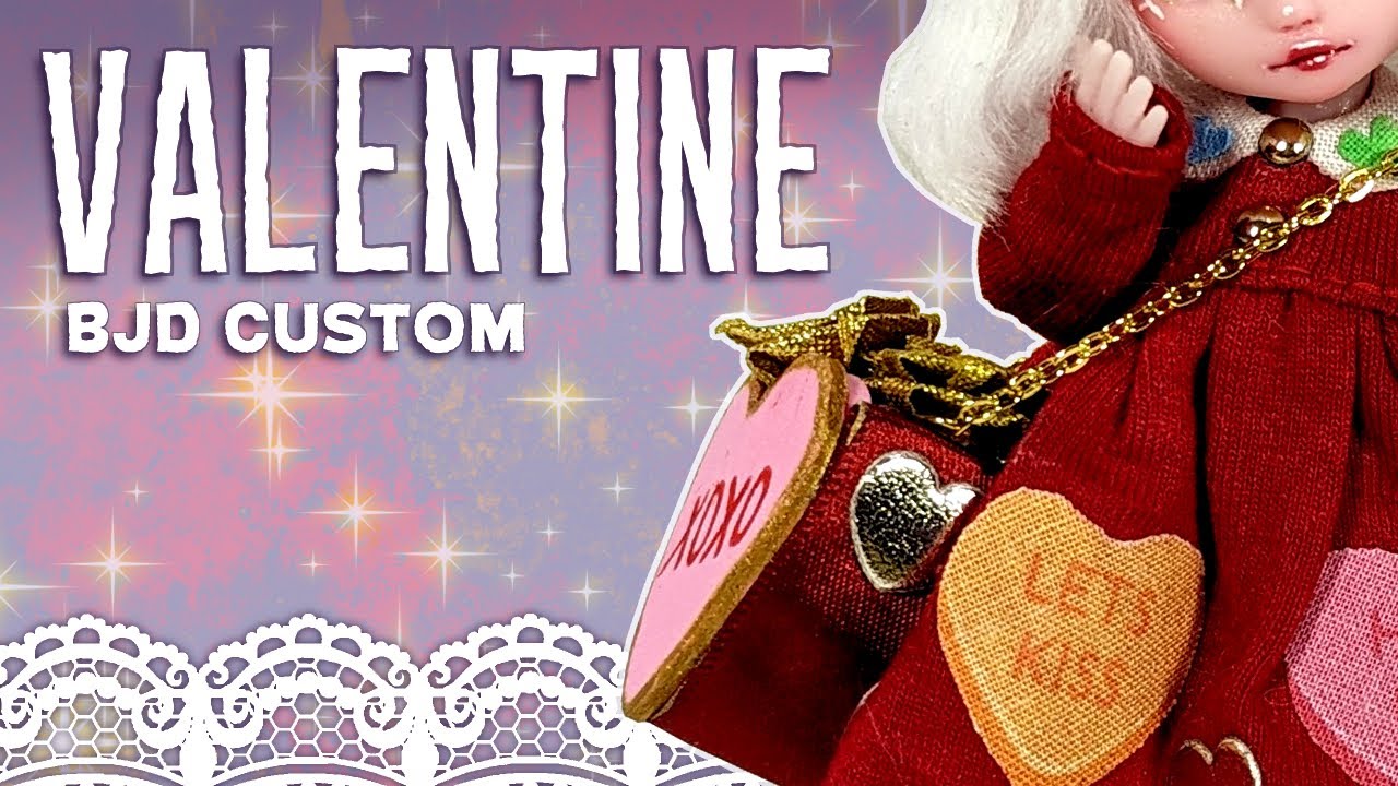 I customised the tiniest BJD for Valentine's Day! - Valentine's BJD Collab