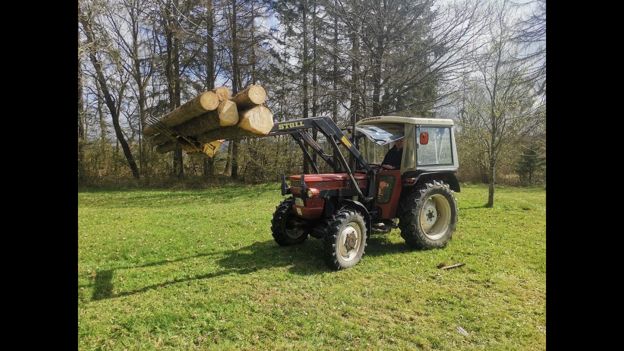Holz fällen mit dem Fiat 420 DT
