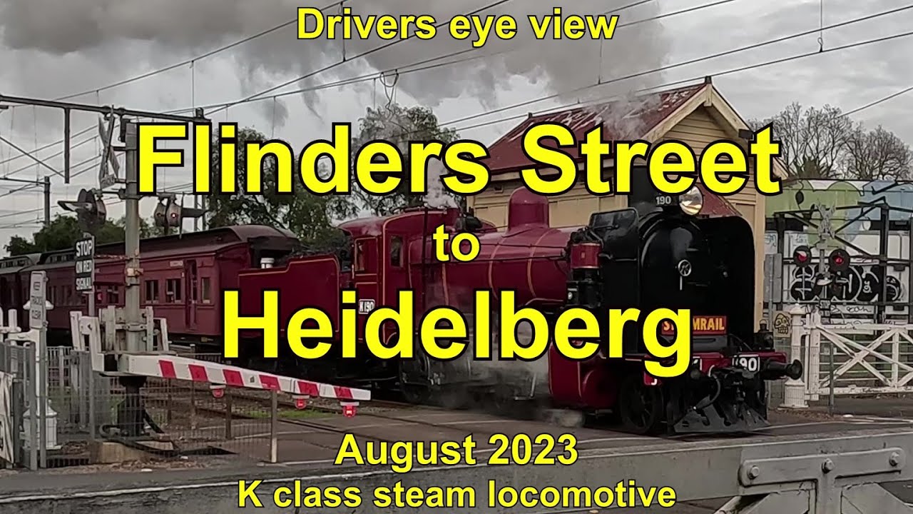 Drivers eye view, Flinders Street to Heidelberg, K class steam locomotive