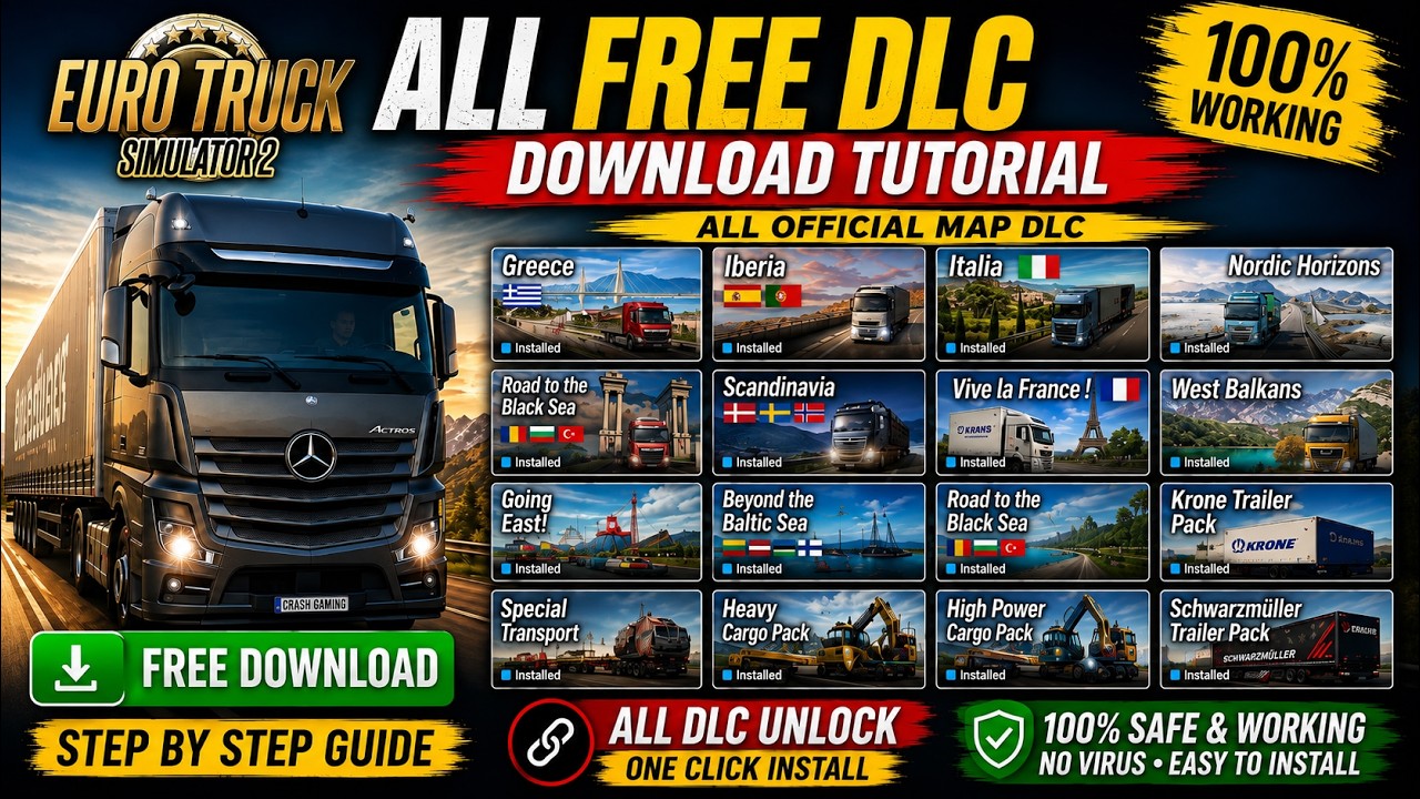 ETS2 v1.60 All DLC Installation Guide | Official Map DLC Setup Tutorial | Euro Truck Simulator 2