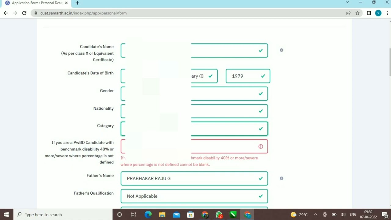 How to fill CUCET Application form 2022