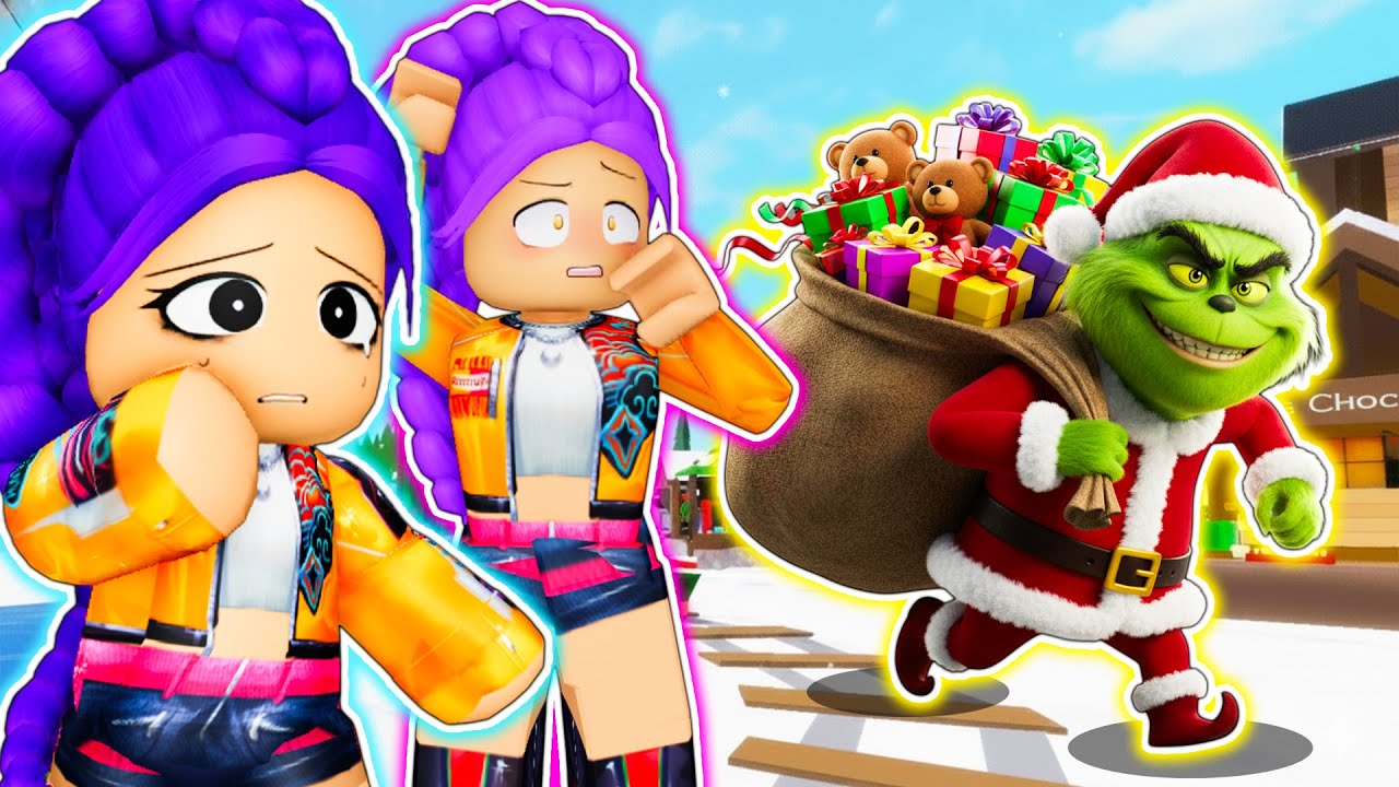 The Grinch Gets Stuck With a Cute Kpop Family in Roblox! | Kpop Demon Hunters