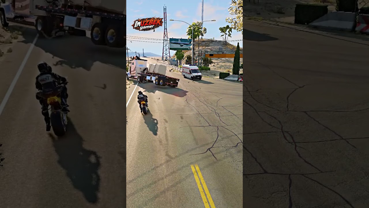 Realistic Highway Car Crashes #94 #BeamNG #ImUZBEKgamer #beamngdrive #beamng #automobile #crash