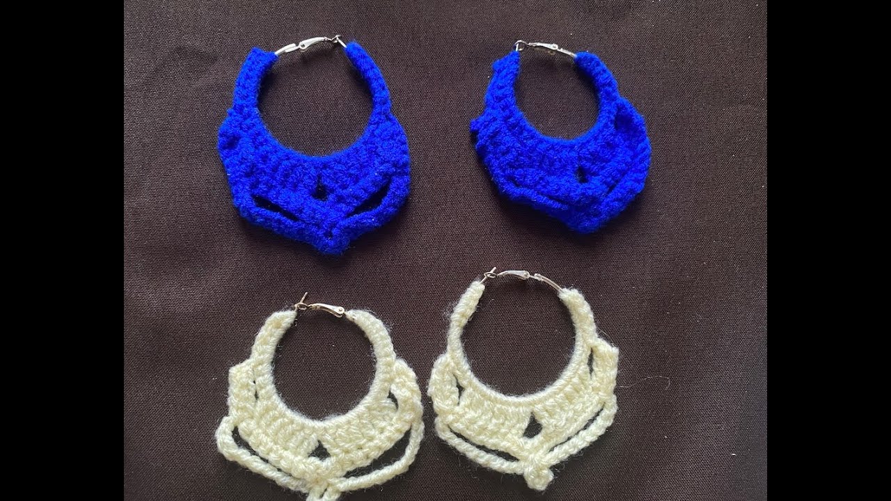 Tuto facile boucle d’oreille en crochet 🧶 حلاقات كروشيه ساهلين n°4