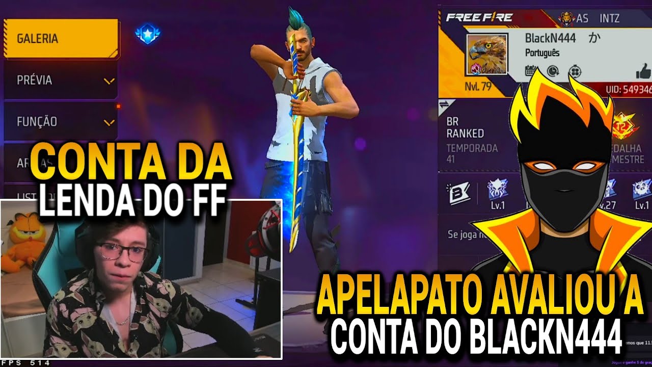APELAPATO AVALIOU A CONTA DO BLACKN444 A LENDA DO FREE FIRE, ELE DEU UMA NOTA!!!