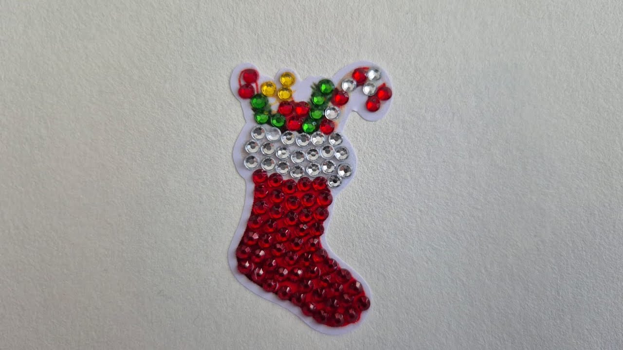ASMR Relaxing Diamond Christmas Stocking - Full Process Real Time #diamondpainting #diamond #asmr