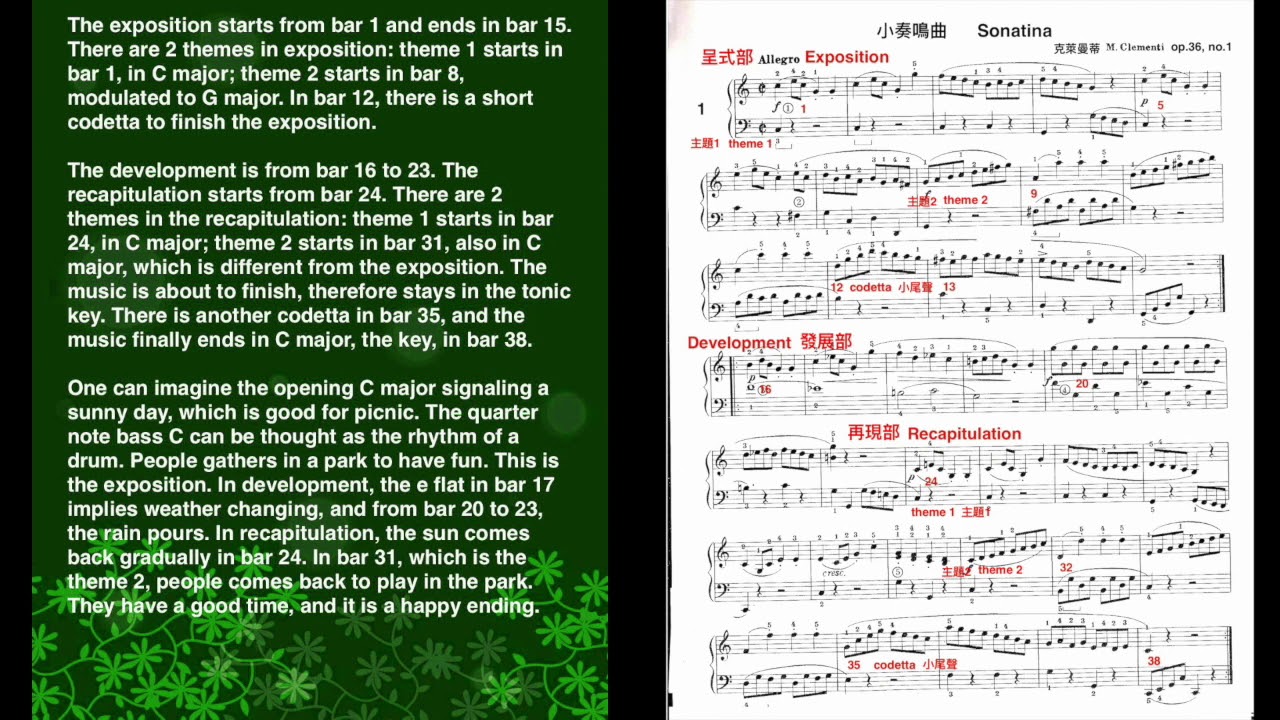 Free Piano Lesson (67), Sonatina Op. 36, No.1 by Clementi, Michelle Lin Piano Studio Presents
