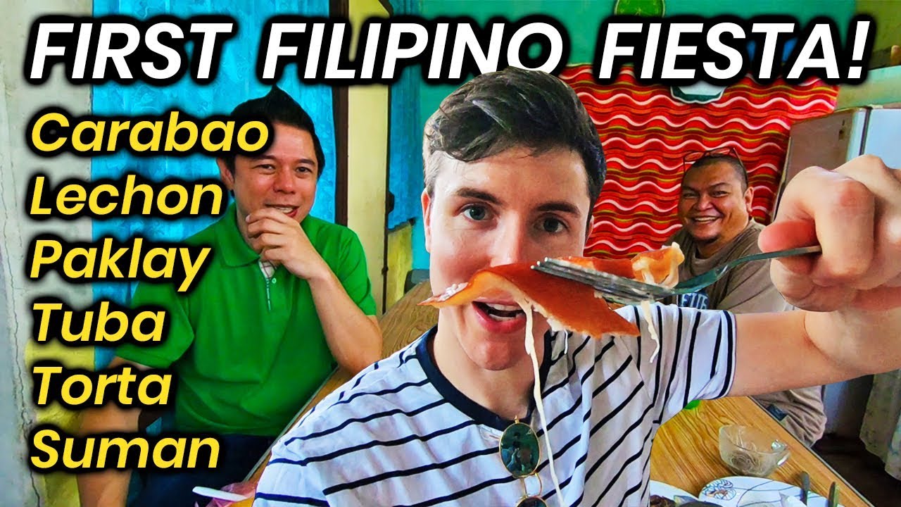 My FIRST Filipino FIESTA! Eating FILIPINO FOOD with Locals in BOHOL!