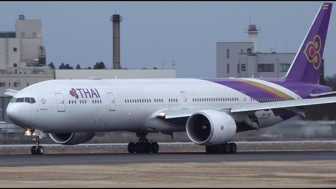 Thai Airways Boeing 777-300ER HS-TTB Landing at NRT 34R | Narita Airport