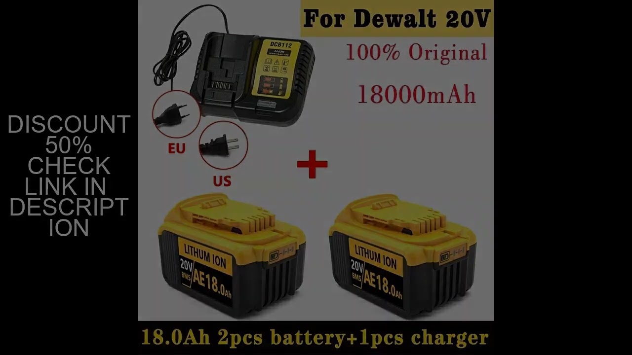 New 100- Original 18000mAh 20V for Dewalt Power Tool Battery DCB206 20V 18-0Ah Battery DCB206 20V B