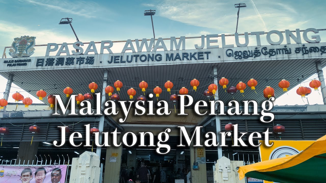 【4k】Jelutong morning market in Penang Malaysia