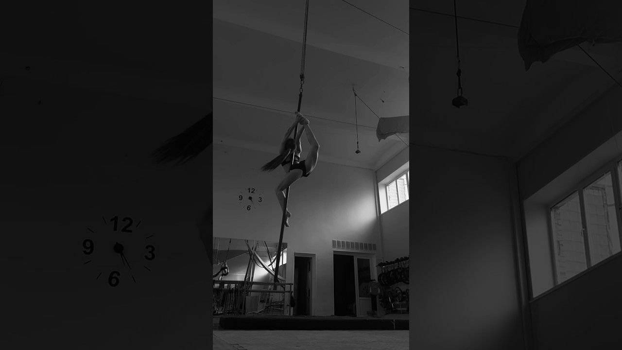 Aerial pole🖤 #aerialgymnastics #circusartist #aerialpole #contortion #dance #aerial