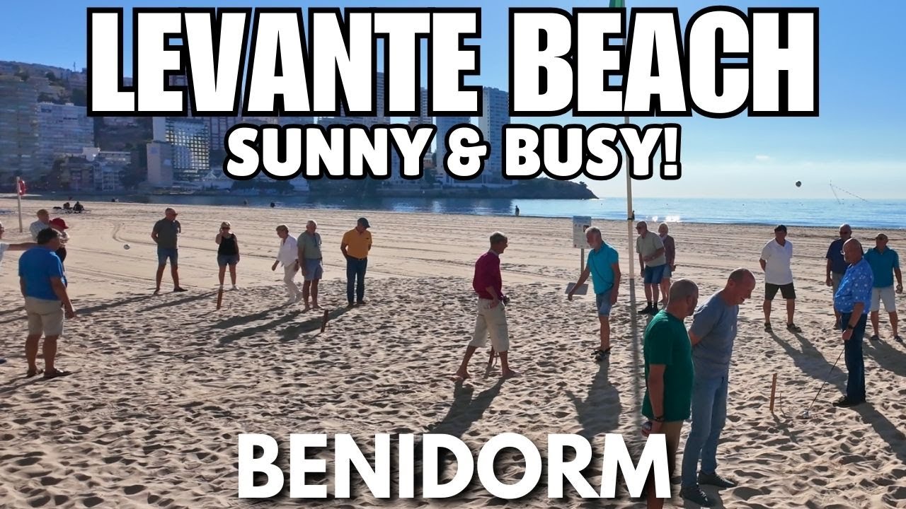 Benidorm: Busy Levante Beach, Sunny Weather & Full Bars! 🏖️🍺