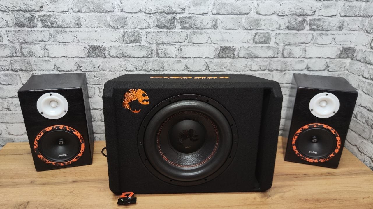 Готовая АУДИОСИСТЕМА для Дома и  Авто. DL Audio Piranha 12A Black 2.1 V.2 12V/220V