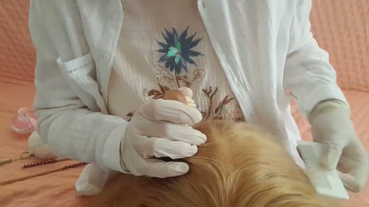 ASMR TÜRKÇE / Saç Diplerini Arındırıyorum / ALOE Sprey ile Massage Therapy / Kafa ve Yüz Masajı 👱‍♀️