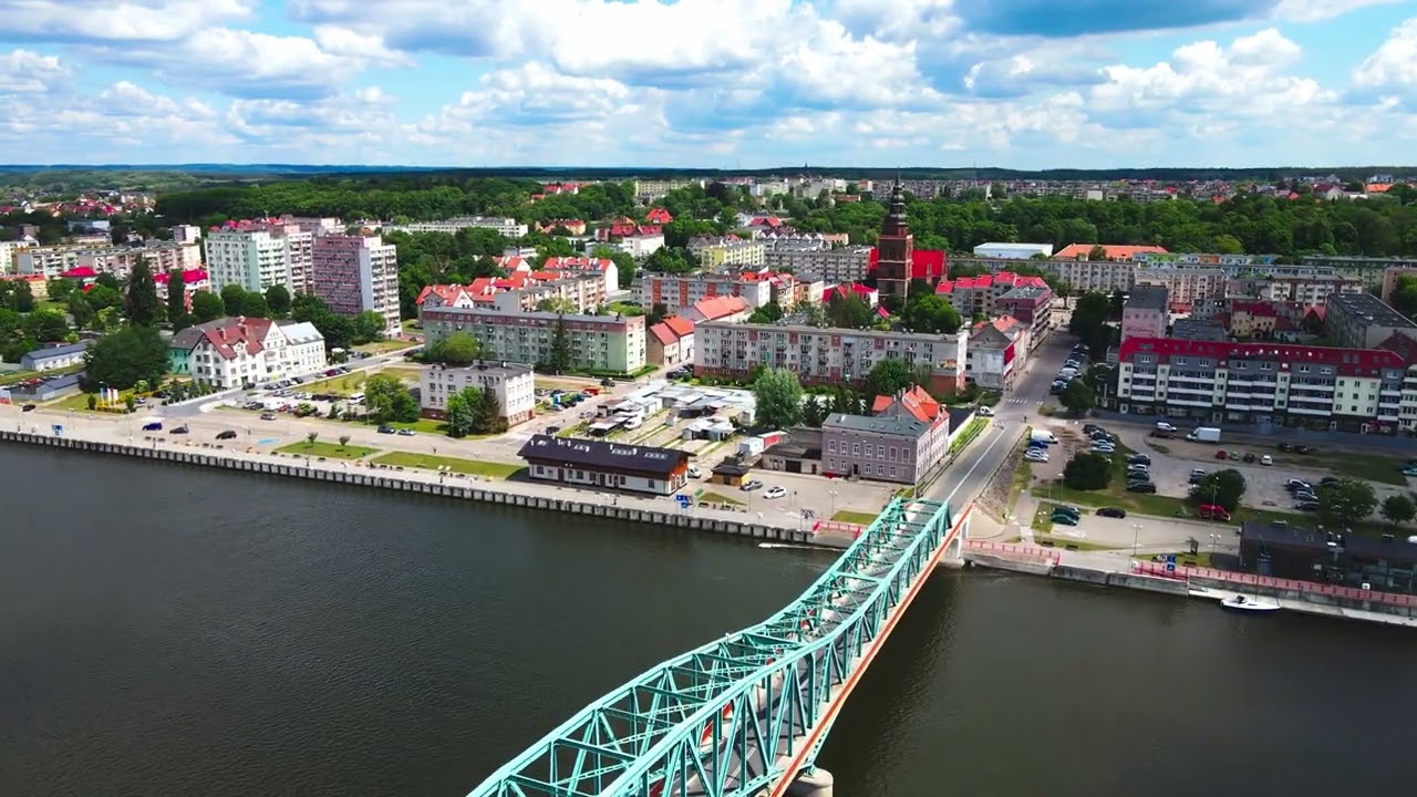 Gryfino Zachodniopomorskie Widok z drona na miasto Czerwiec 2022