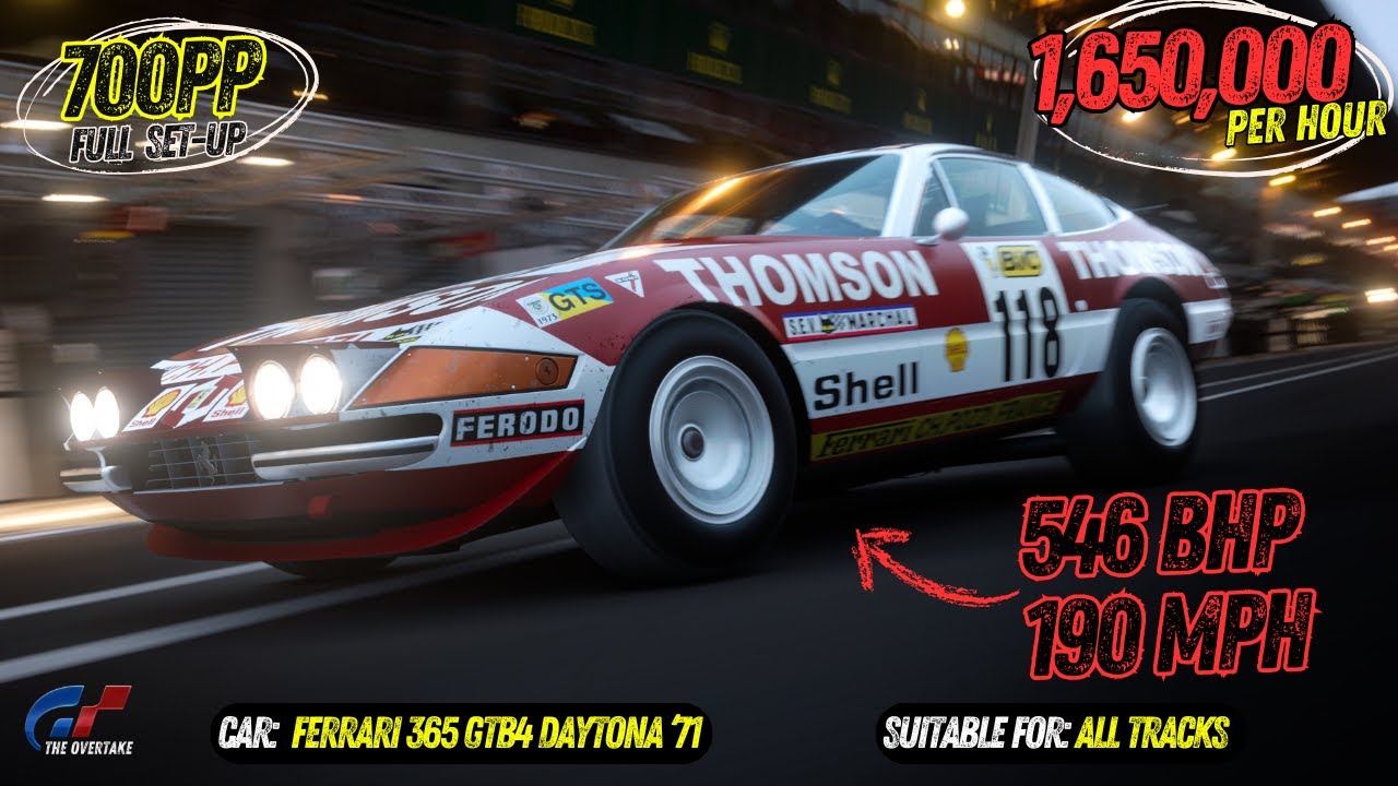 🚀 Best 700PP Ferrari 365 GTB4 Tune for Easy Money! | Gran Turismo 7 Le Mans Grind | GT7 1.56
