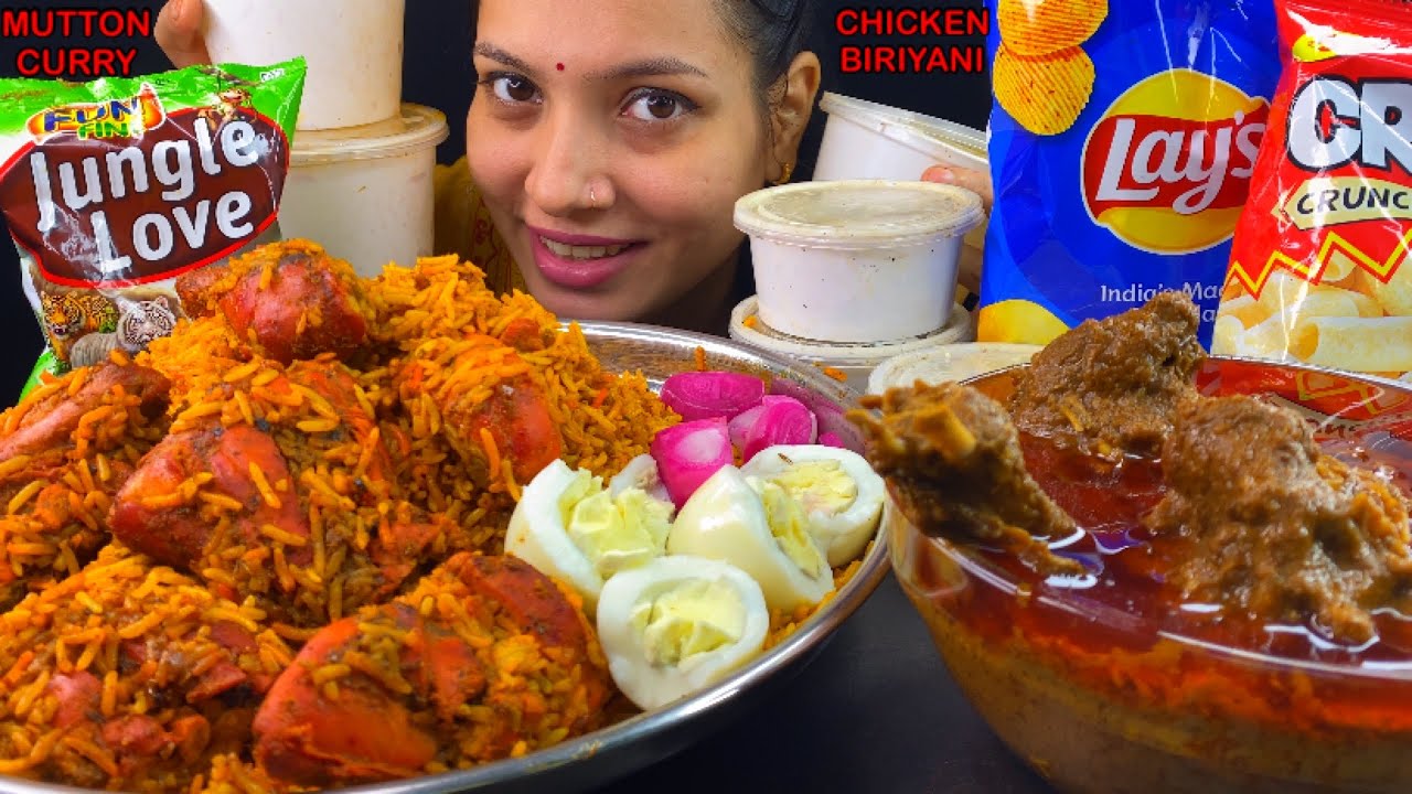 Eating Spicy🔥 Chicken Biriyani, Mutton Curry, Boiled Egg Mukbang| Indian Food Mukbang | Food Show