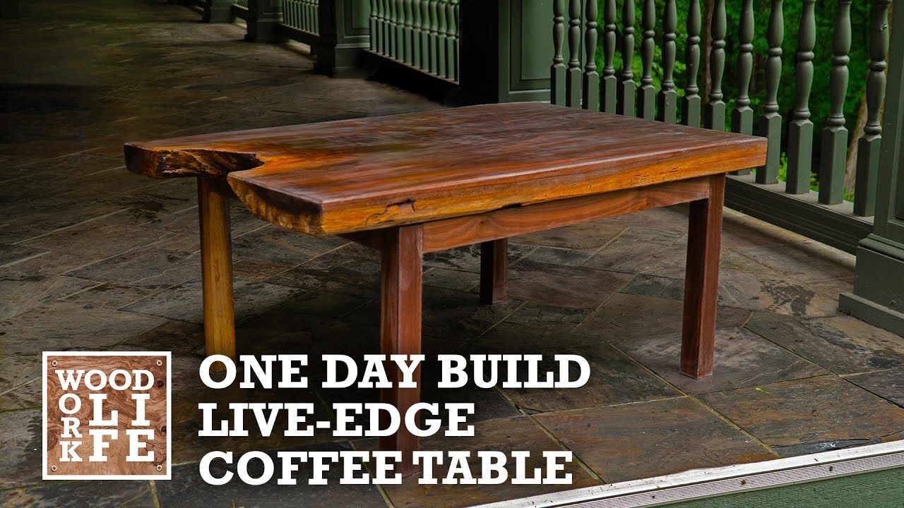 Building a Live Edge Walnut Slab Coffee Table in a Day | One Day Builds