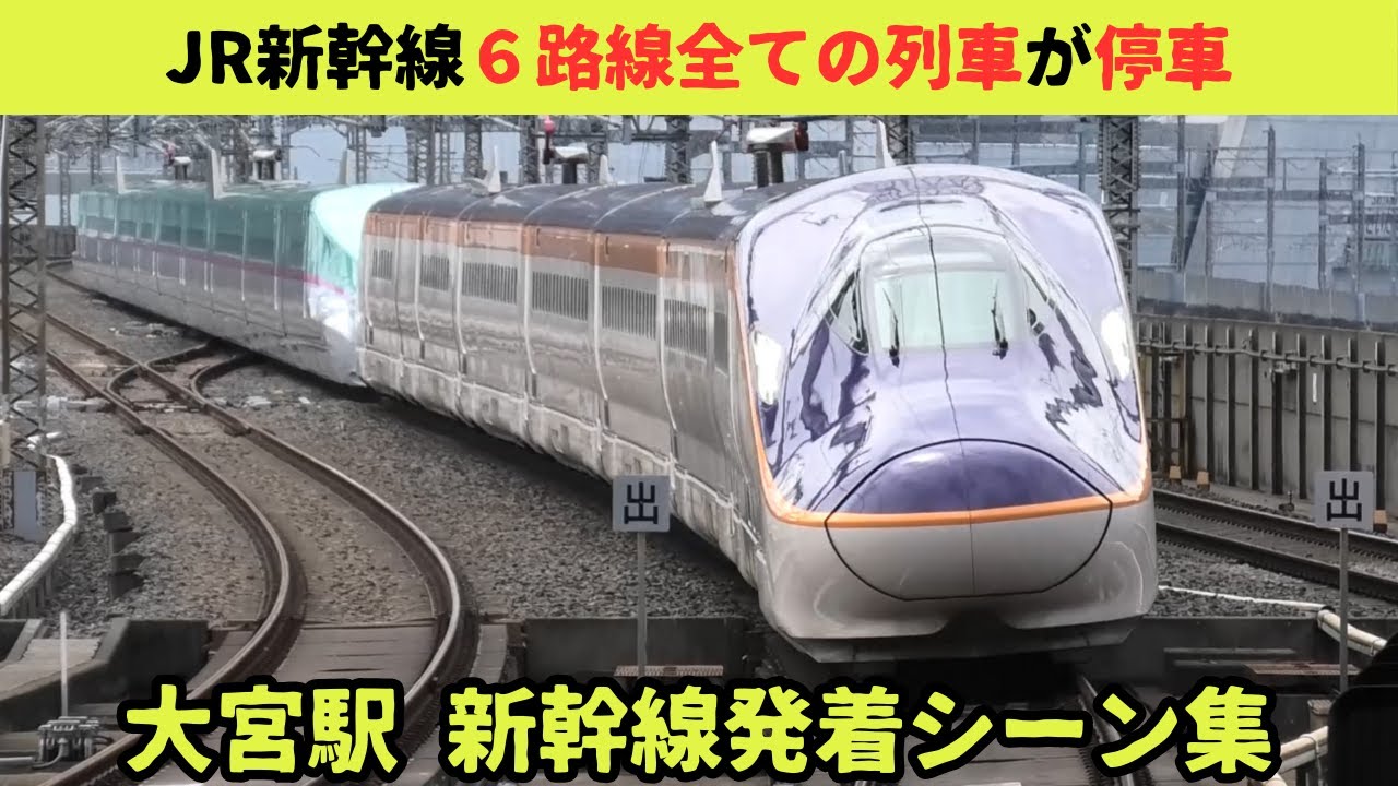 【新幹線大宮駅　発着シーン集】大宮駅でJR東日本新幹線６路線の発着シーンを満喫！！JR East Shinkansen at Omiya Station