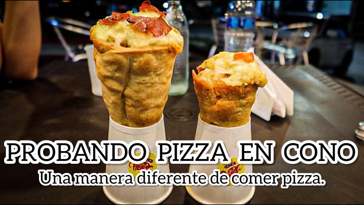 PROBANDO PIZZA EN CONO. Comida callejera Barranquilla.