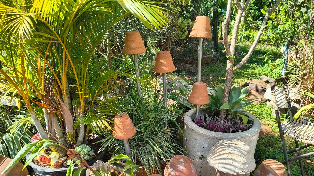 IDEIA DE ARTESANATO PARA O JARDIM! - reutilizando vasos de cerâmica!