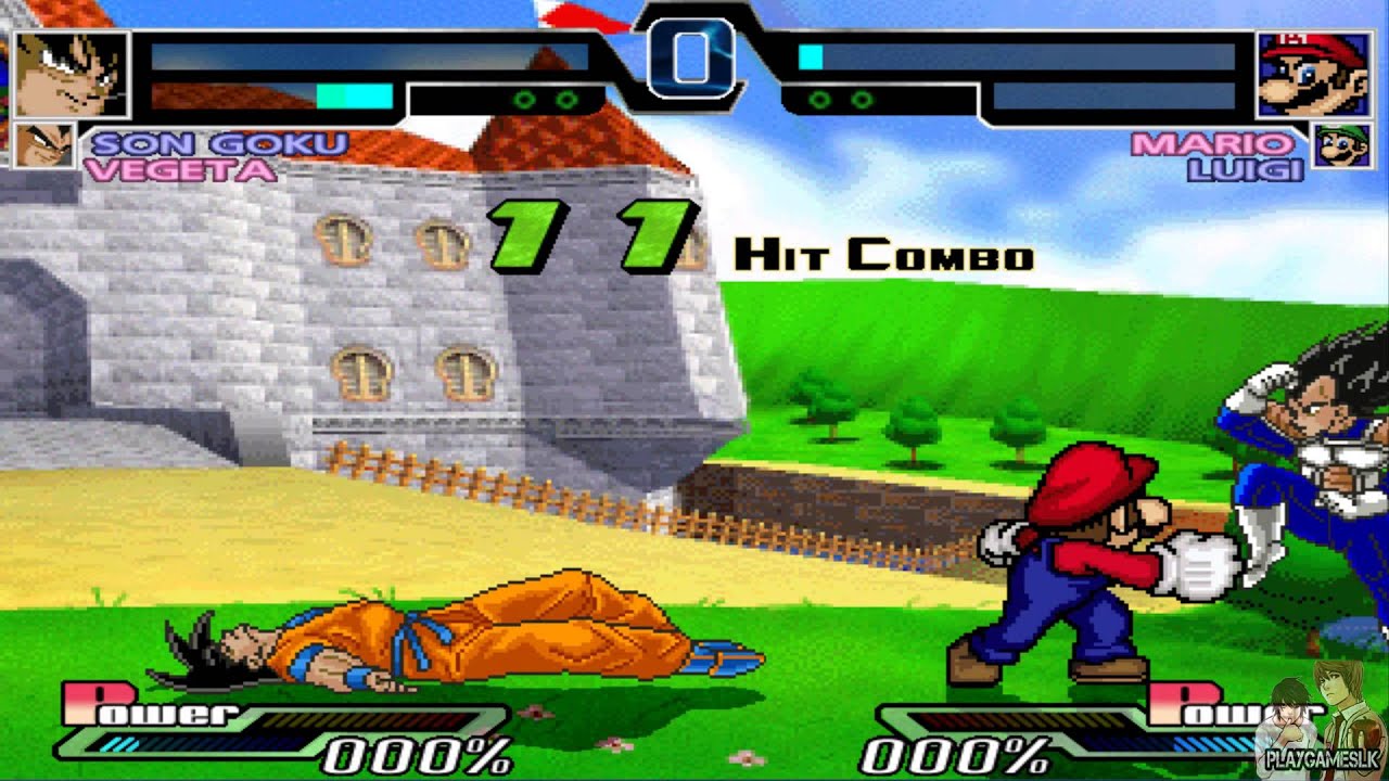 Mugen Battles | Son Goku and Saiyan Vegeta vs Mario and Luigi | Dragon Ball Z vs Super Mario
