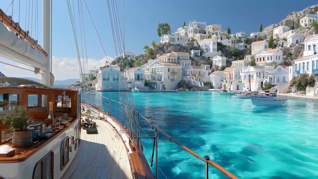 Midday Serenity in Greece | 1 Hour of Mediterranean Relaxation & Coastal Escape