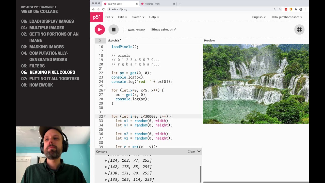 CP1: Collage in P5JS – Reading Pixel Colors