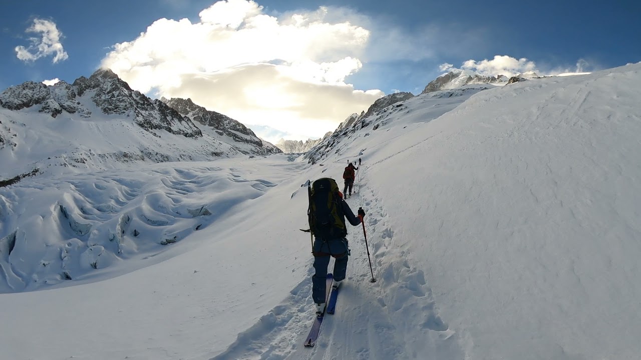 #vr360 #360video Hiking Glacier d&rsquo;Argentiere (Chamonix, France). Ski rando #chamonix