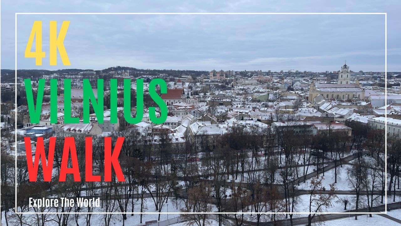 Lithuania 4K • Vilnius Kalnai Park Walk on a Snowy Winter Day