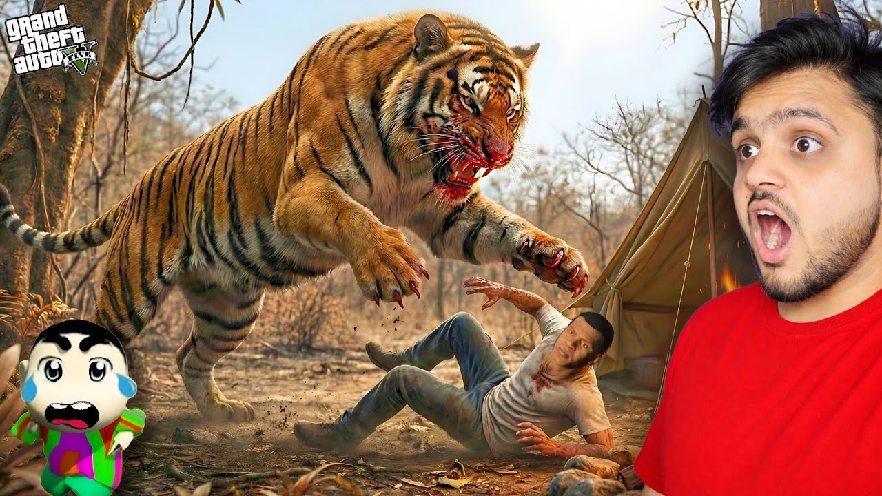 Jungle Tiger Attacked Franklin & Shinchan 😱 | GTA 5