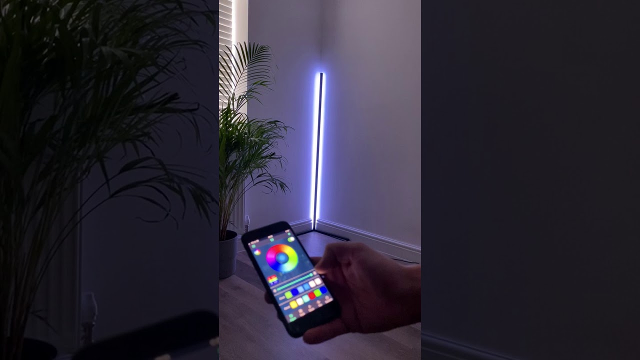 The Rue &ndash; Minimalist LED Corner Floor Lamp &ndash; Colour Changing - Example Colours