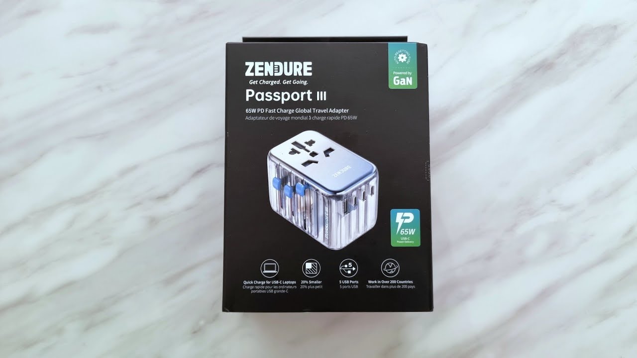 Zendure Passport III 65W PD Fast Charge Global Travel Adapter Unboxing 4K/60FPS