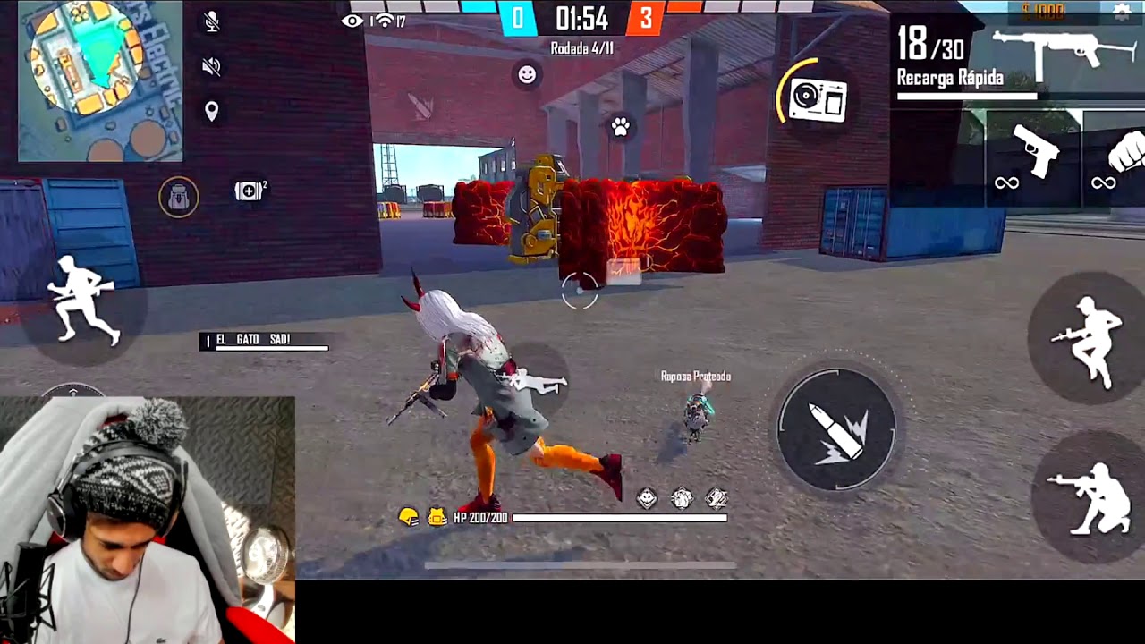 EL GATO TIRA X1 COM O MELHOR DA LOS GRANDES E FAZ PROPOSTA PRA ELE! free fire