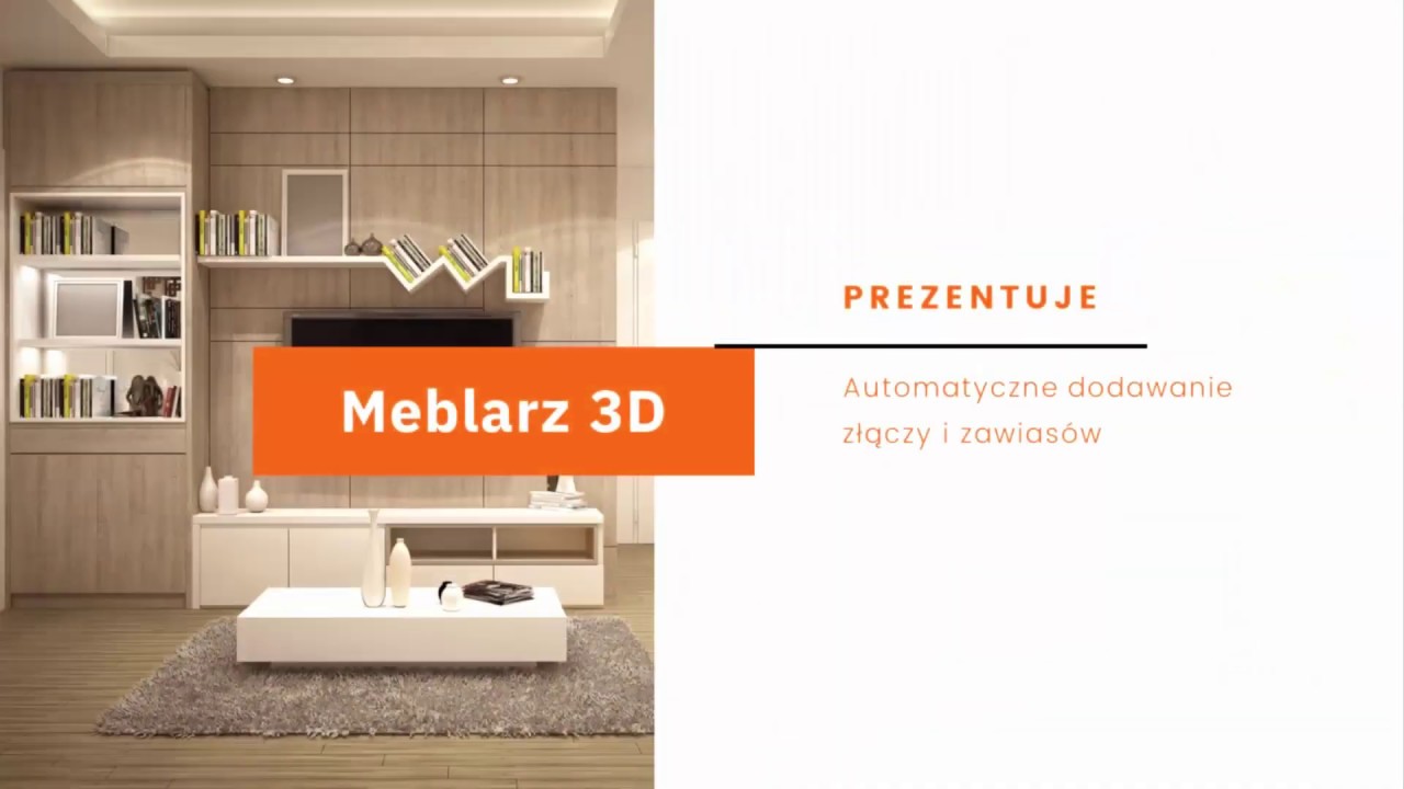 Meblarz 3D - automatyczne dodawanie złączy i zawias&oacute;w