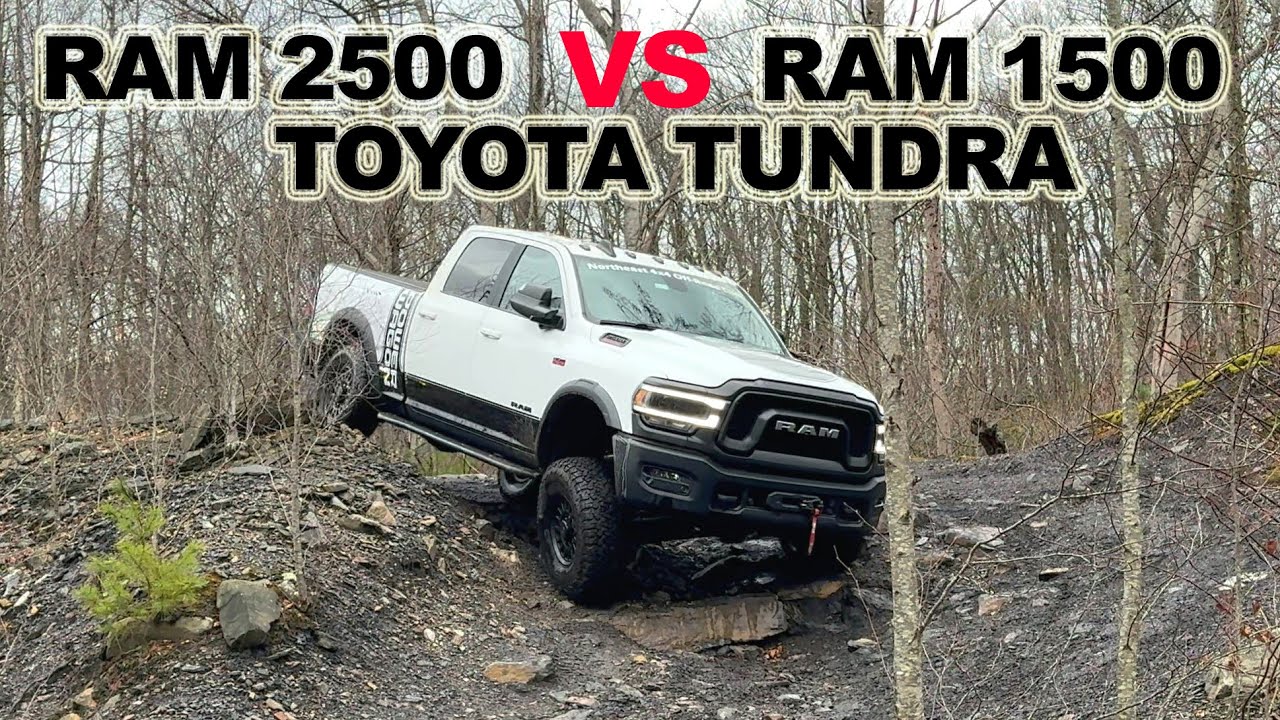 Dodge Ram 2500 vs Ram 1500 vs Toyota Tundra 4X4 Downhill Off Road Articulation!!!