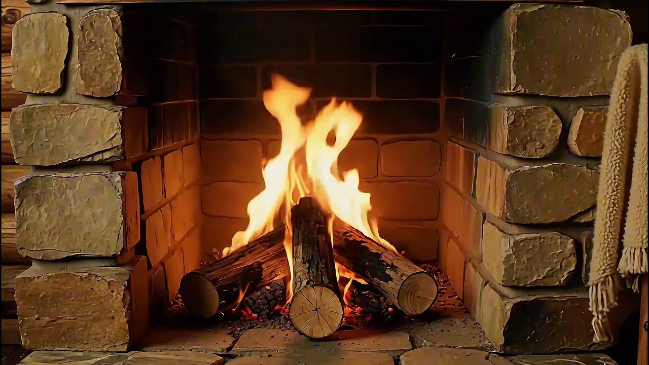 Cozy Fireplace Atmosphere with Gentle Crackling Fire for Relaxation