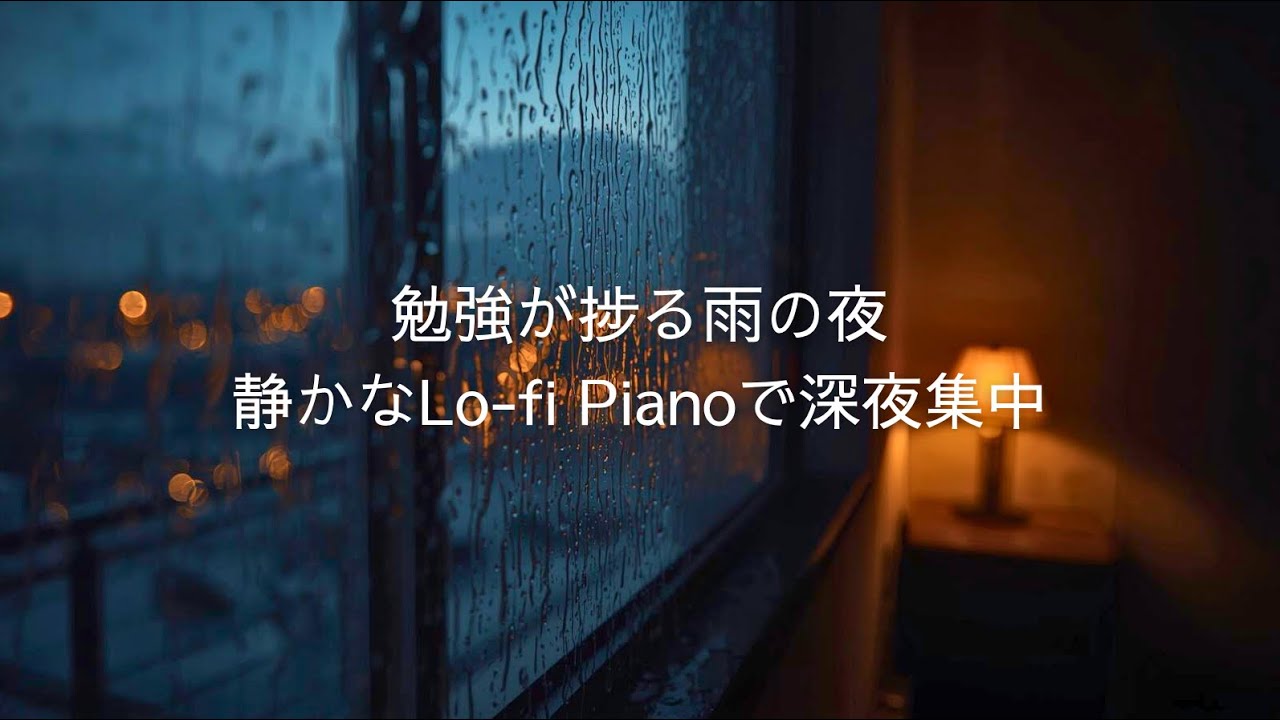勉強が捗る雨の夜｜静かなLo-fi Pianoで深夜集中【作業・読書】