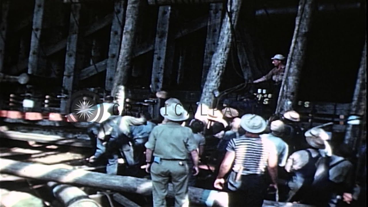 Launch of the USS Hancock (CV-19) at Fore River Shipyard, Quincy, Massachusetts HD Stock Footage