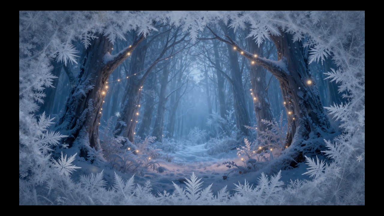 Winter Snowy Wonderland Forest - 4hrs - Background Screen Ambience - Holidays Family Gatherings