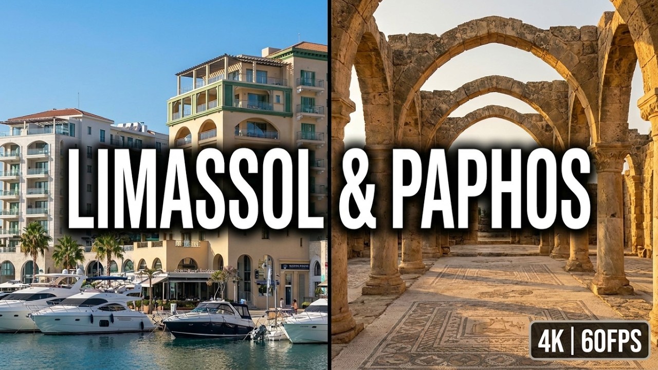 A walk in Limassol and Paphos, Cyprus 4K 60FPS