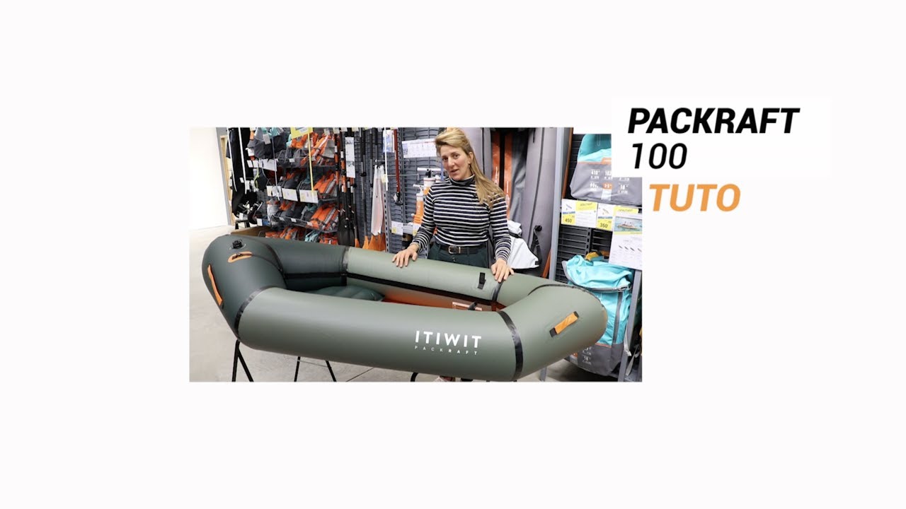 INFLATABLE 1-PERSON PACKRAFT KAYAK ITIWIT PR100 / PACKRAFT 100 KAYAK GONFLABLE TPU RIVIERE 1 PLACE